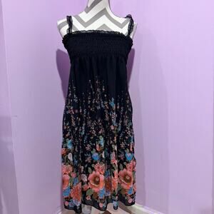 Black and pink floral babydoll